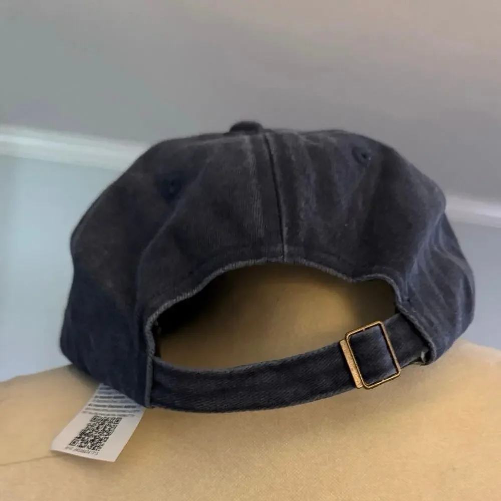 Hippie Soul Embroidered Vintage Washed Baseball Cap Navy Blue NWT